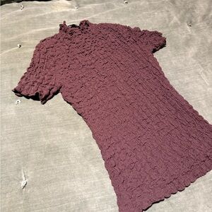 Textured brown Women's Top